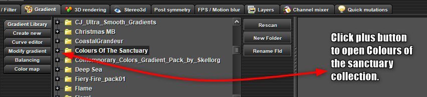 click plus button to browse gradients