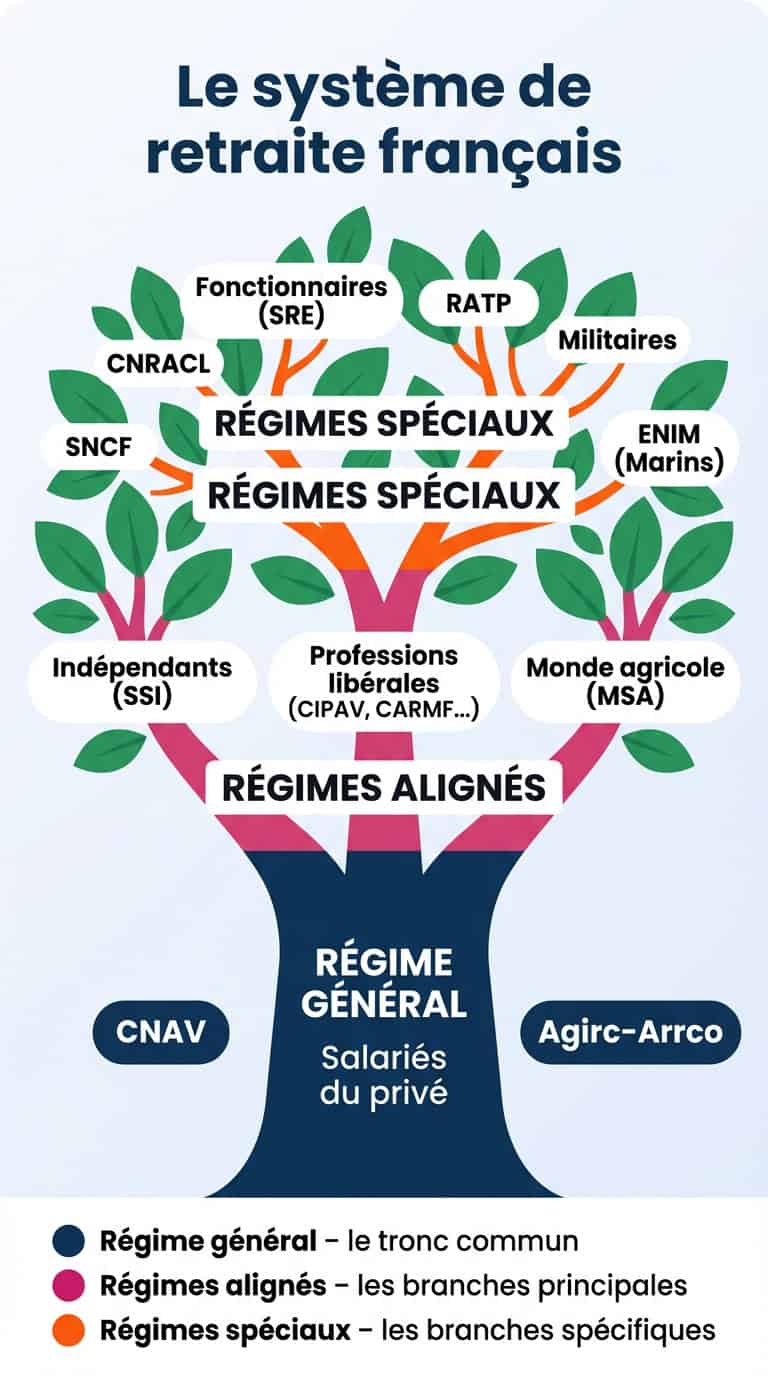 Le système des retraites sous forme d'arbre