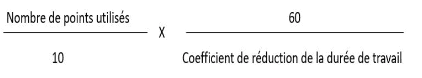 Formule de calcul des jours pris en charge