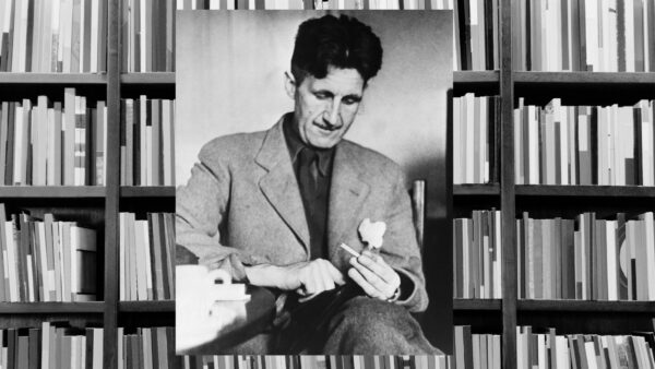George Orwell contemplates his cigarette.