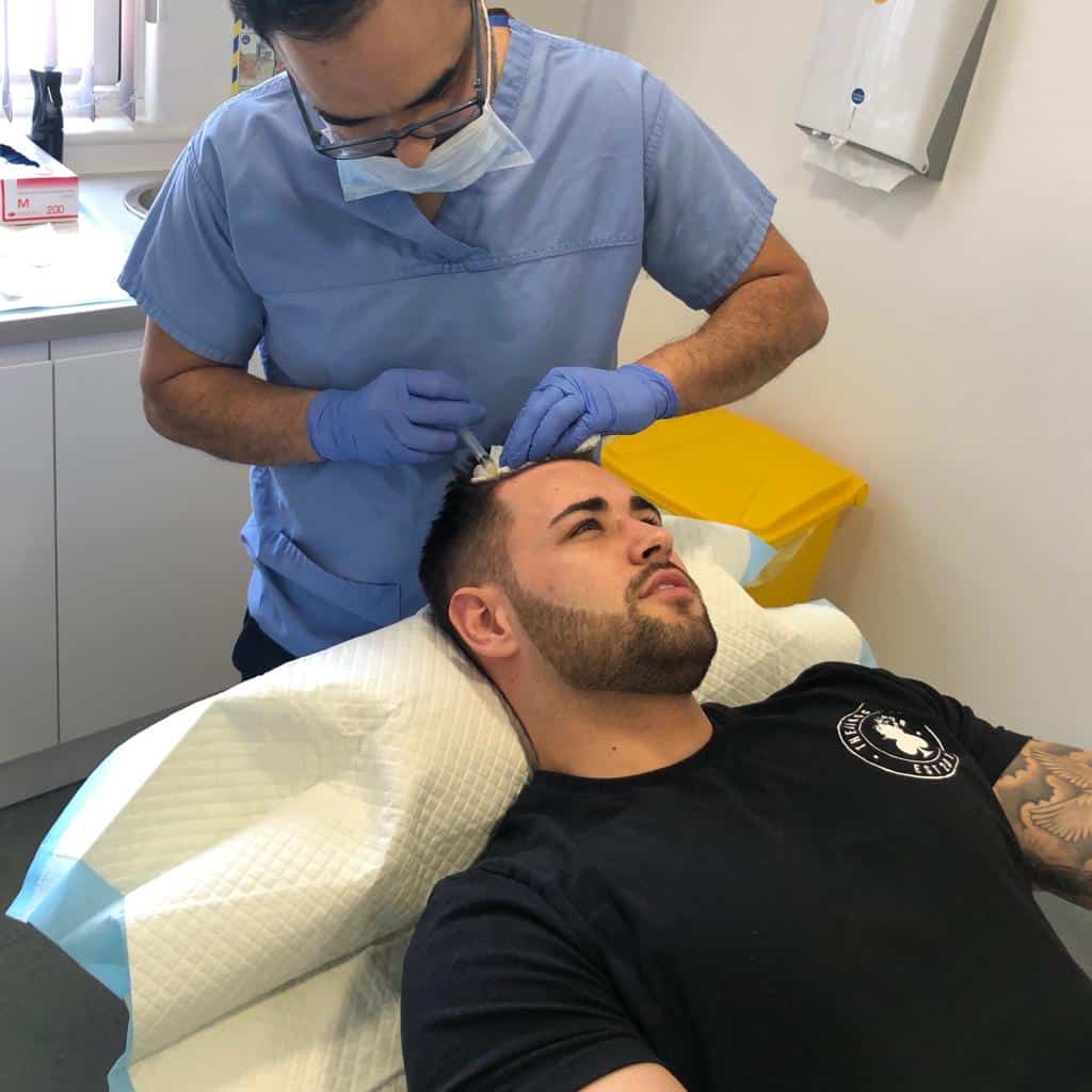 Kieran Nicholls at KSL Clinic for second PRP treatment