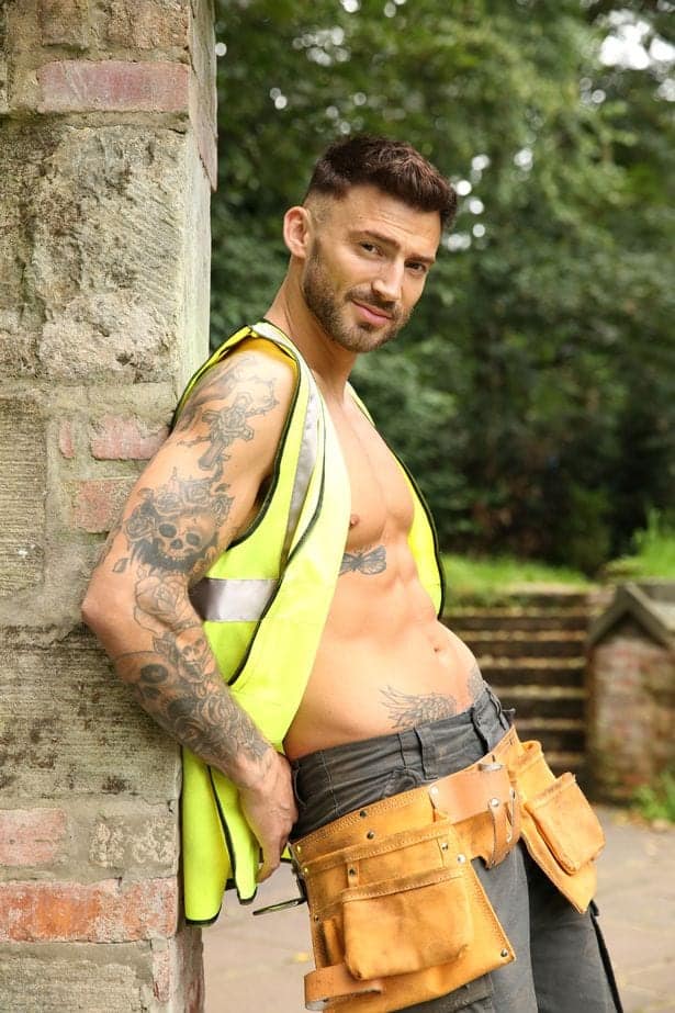 Jake Quickenden dressed as builder, Woody
