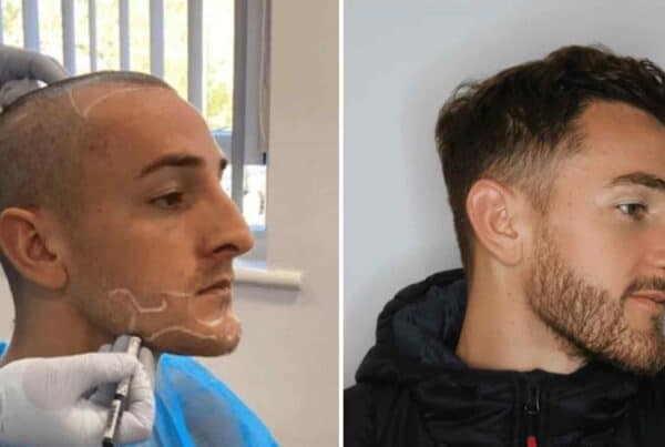 hair receding on one side