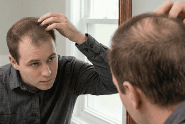 Banner thinning hair in their 30s