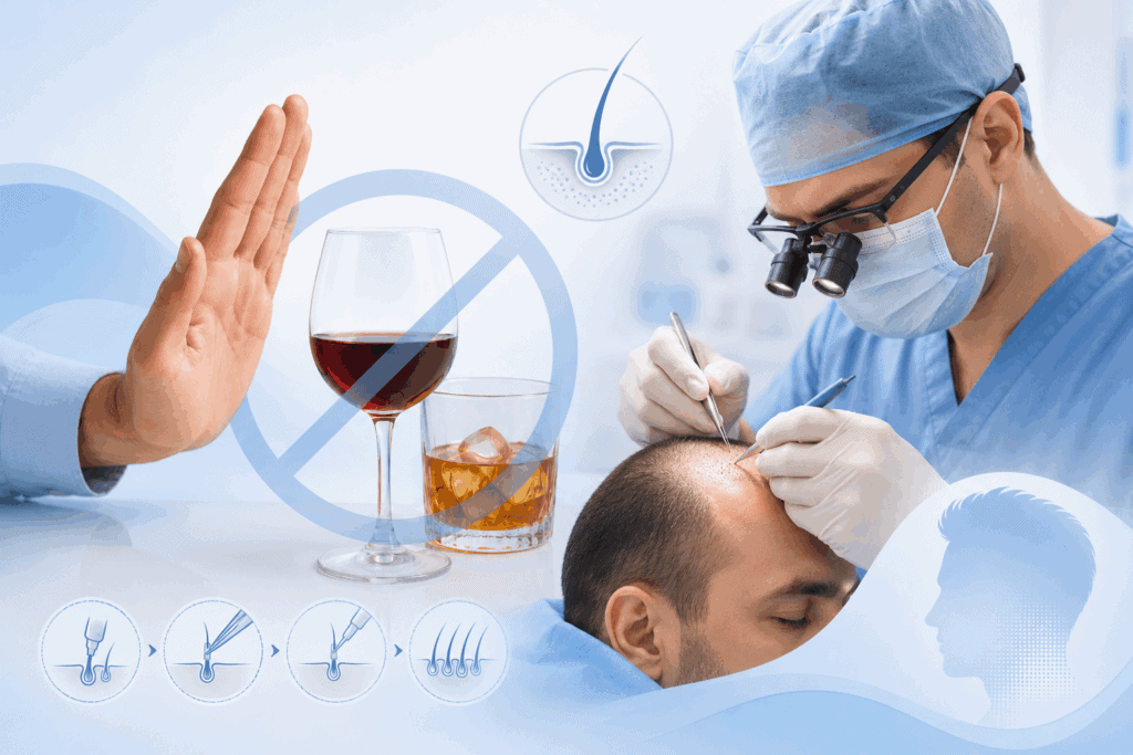 alcohol after hair transplants