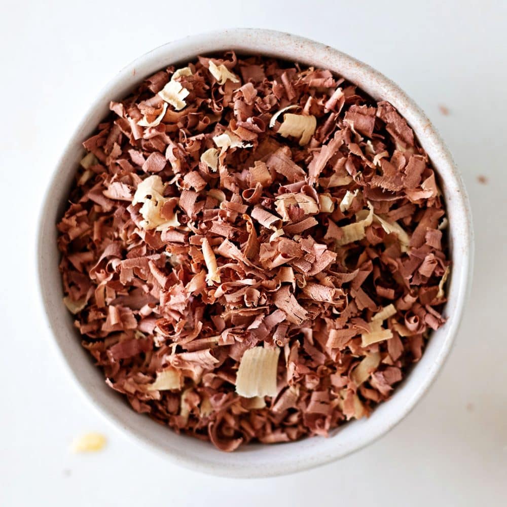 cedar shavings in a bowl