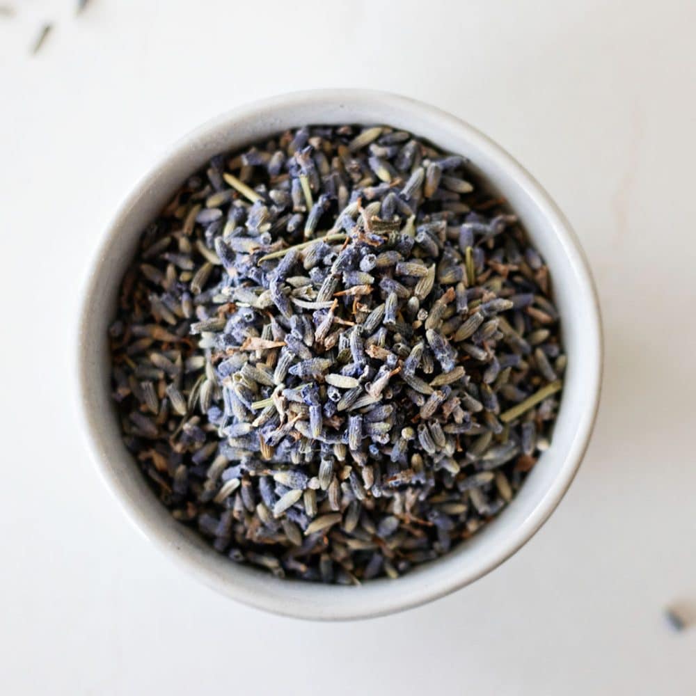 dried lavender buds in a bowl