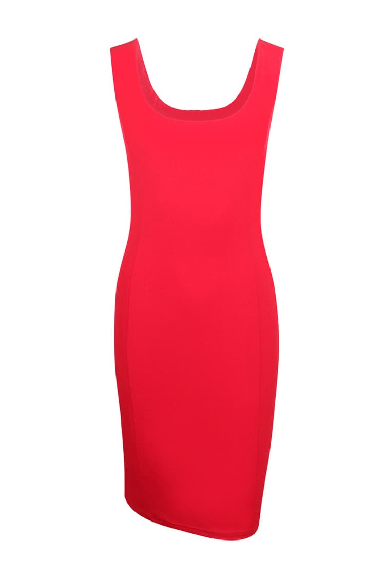 LoveIt Red Princess Cut Pencil Dress DR-15-A-S-PJ FT682 Front