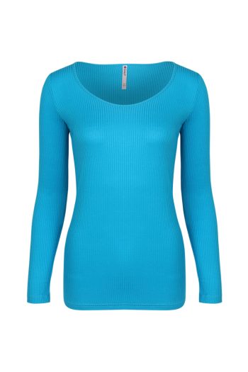 LoveIt Aqua Long Sleeve Round Neck Top DR-8-E-S-CJ FT721 Front