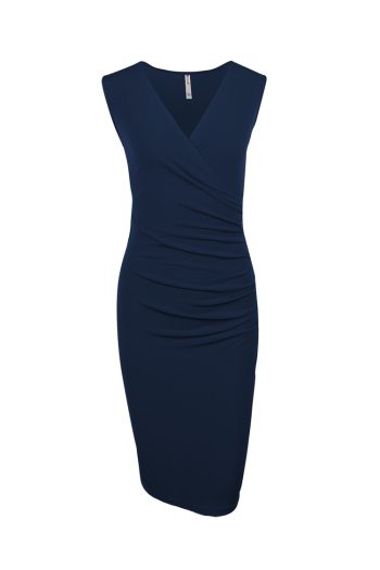 LoveIt Navy Wrap Dress WR-4-A-S-PJ_FT1033_Front