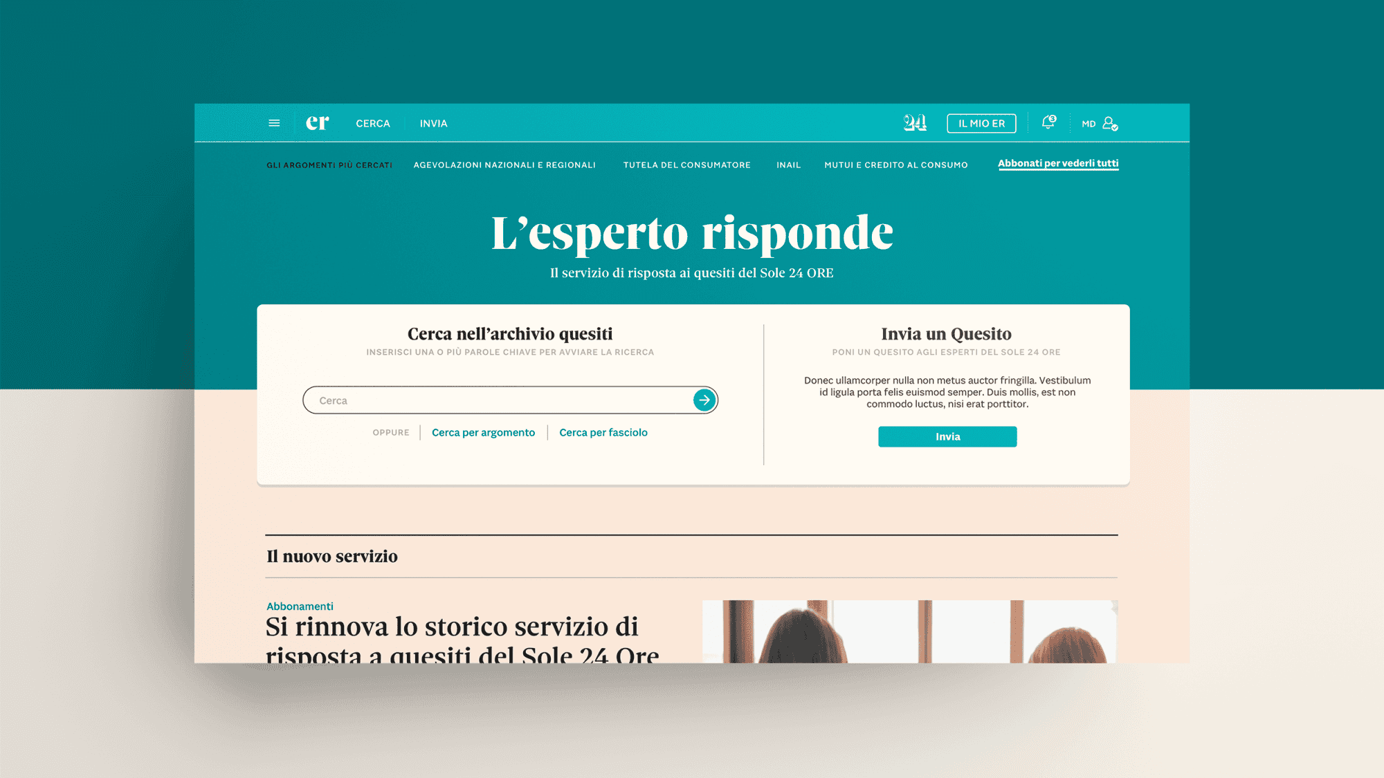 Il Sole 24 Ore. L'Esperto Risponde, the historic service answering readers'  questions, gets renewed - MAIZE