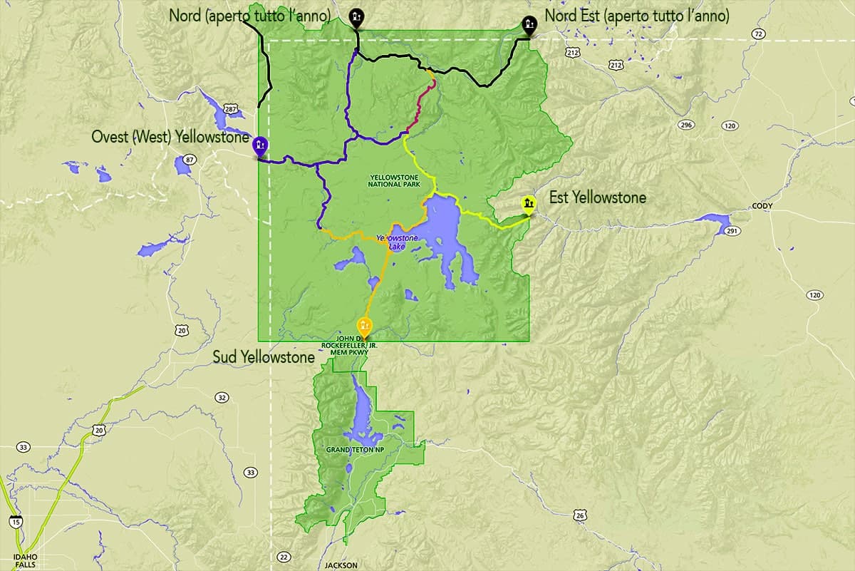 Mappa Del Parco Per Scoprire Cosa Fare A Yellowstone