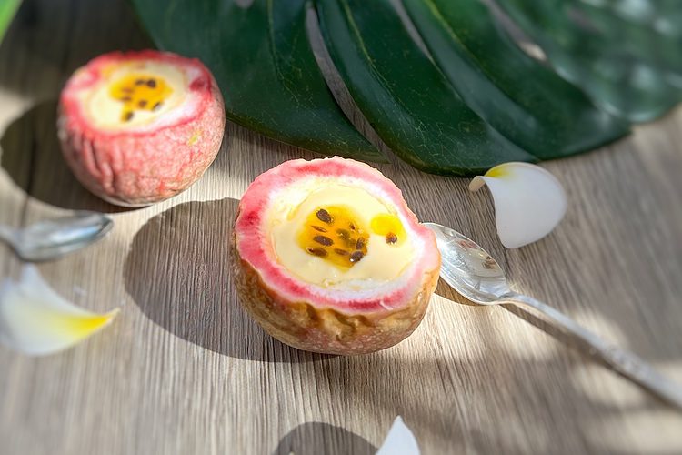 une mousse fruits de la passion acidulée et aérée