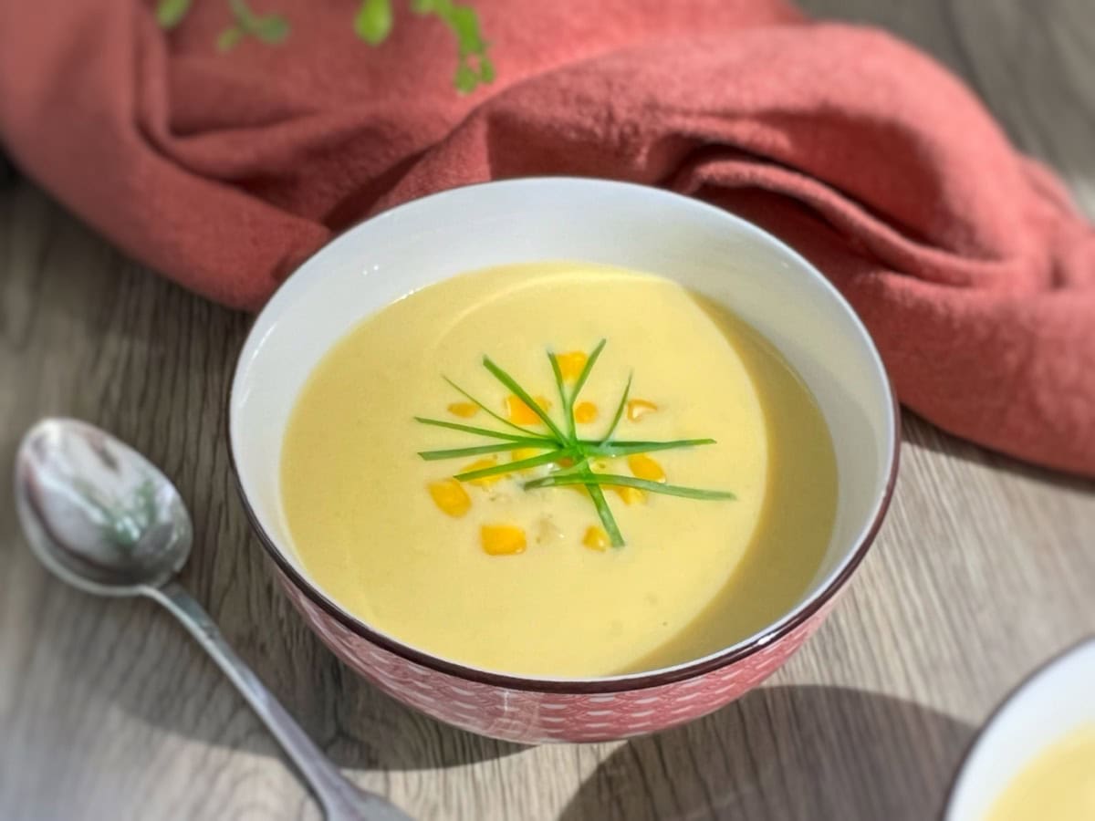une crème de maïs délicieuse