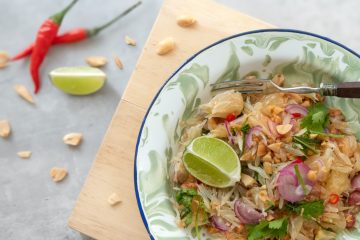 une salade thaïe de pomelo très rafraichissante