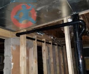 Drain ABS pipes installed in the basement s
