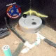 Sewage pit in lowered basement