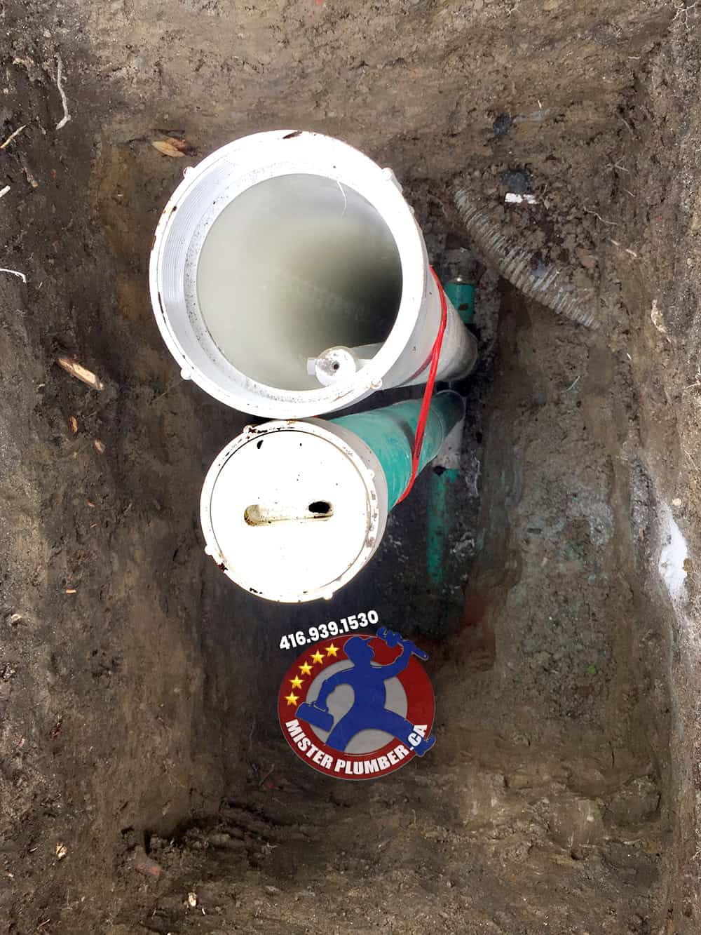 Backwater valve and sewer clean-out install