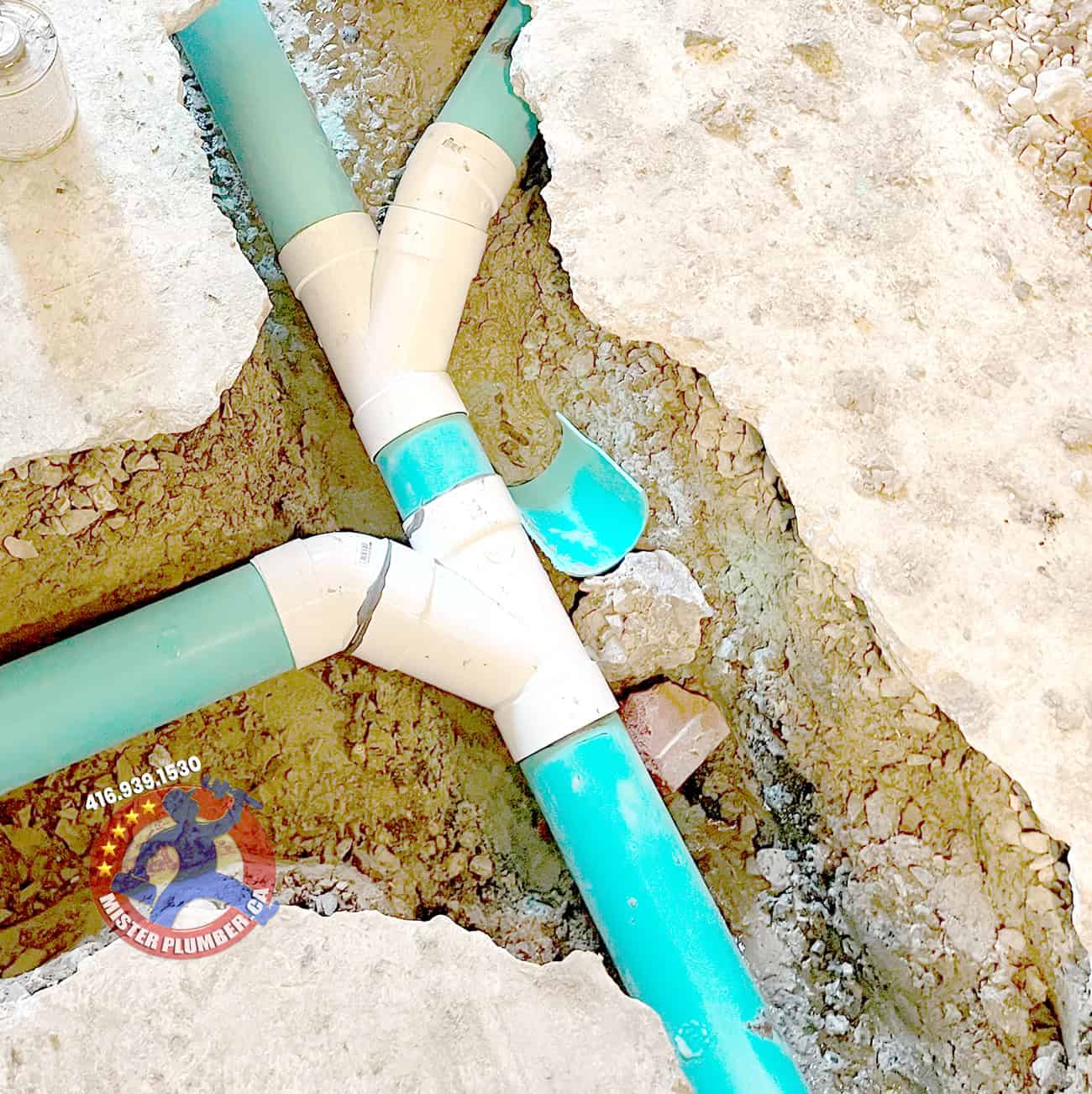 Basement clay main drain