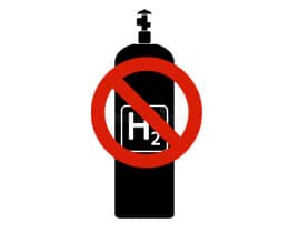 no cylinders of hydrogen