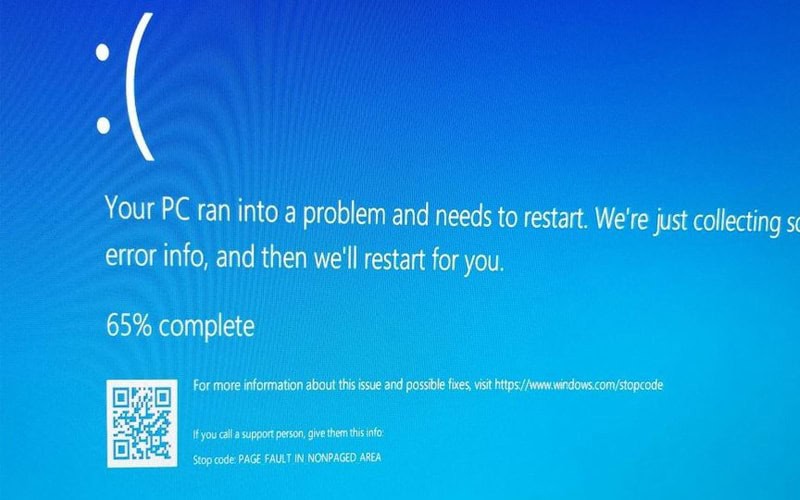 page fault in nonpaged area windows 10