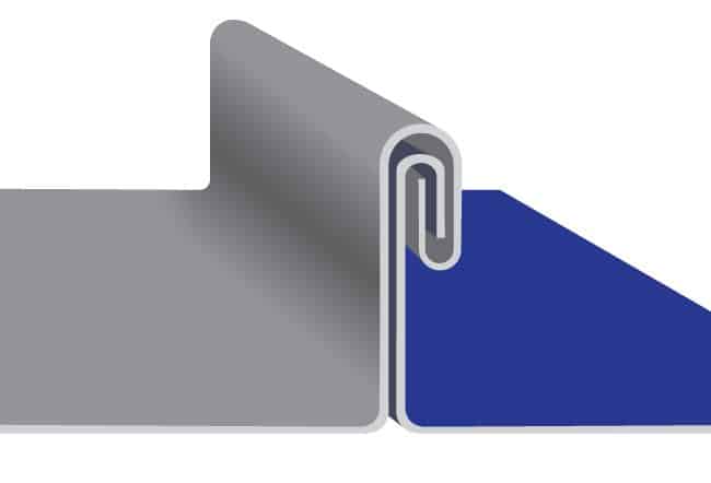 Standing seam metal roofs with mechanical or double-lock system offer durability and weather resistance.