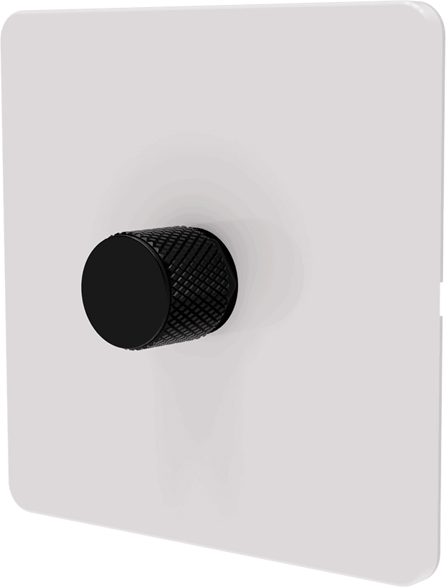 Samotech SM323 Zigbee dimmer – 1-gang white plate with black knob, UK rotary wall dimmer