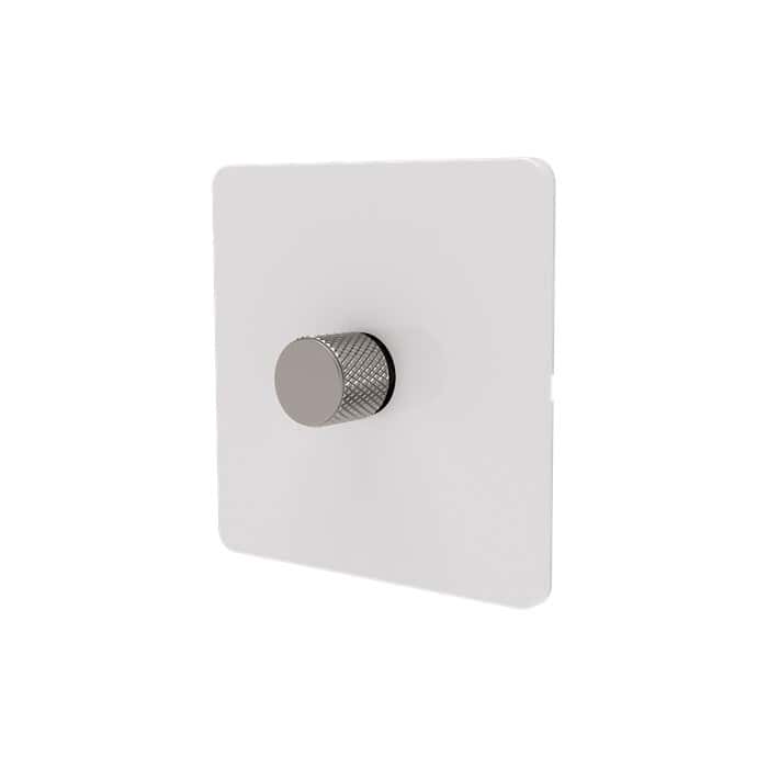 Samotech 2-way rotary dimmer switch, white plate, chrome knob, 1-gang