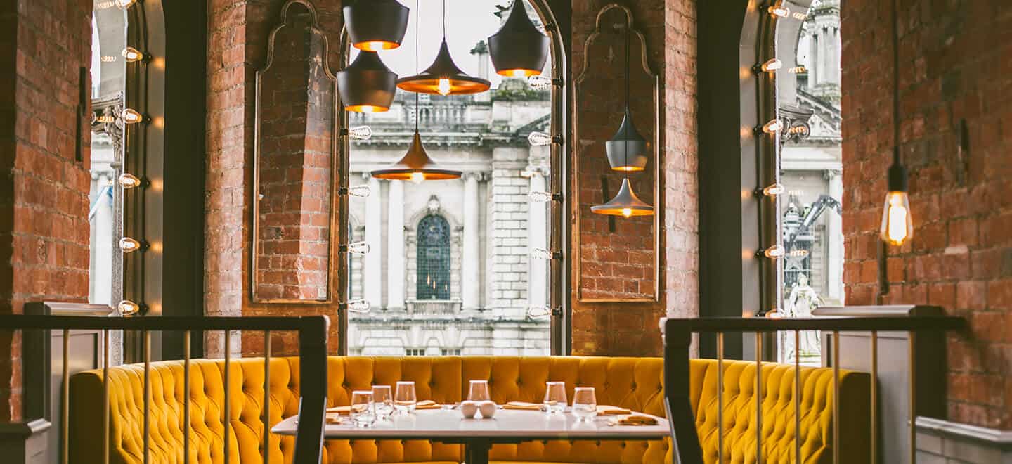 Table Booth At Cafe Parisen Luxury Wedding Venue Belfast Gay Wedding Guide 1