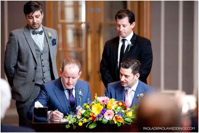Real Gay Wedding Matt And Dan Signing Register Gay Wedding Photographer Paola De Paola Copyright Paola De Paola 3