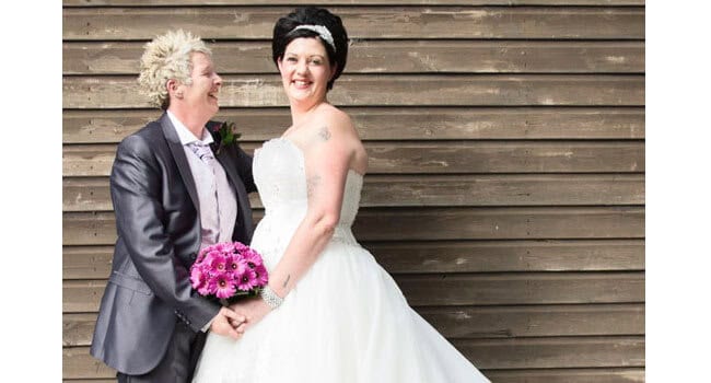 Newly Weds Jen Jo Lesbian Wedding Photo Copyright Jennifer Langridge Wedding Photography For The Real Gay Wedding Guide 3 5