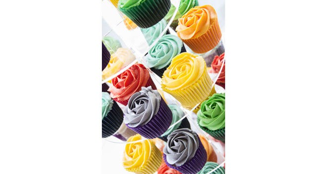 Rainbow Cupcakes Jen Jo Lesbian Wedding Photo Copyright Jennifer Langridge Wedding Photography For The Real Gay Wedding Guide 3 5