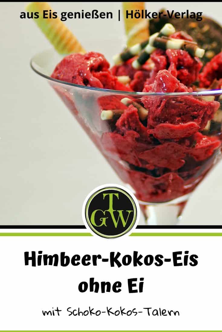 Himbeer-Kokos-Eis ohne Ei - Pinterest - Foodblog Topfgartenwelt