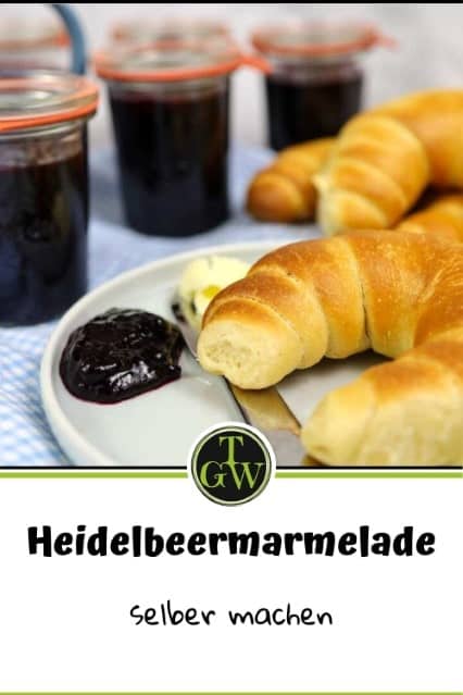 Heidelbeermarmelade püriert - Pinterest - Foodblog Topfgartenwelt