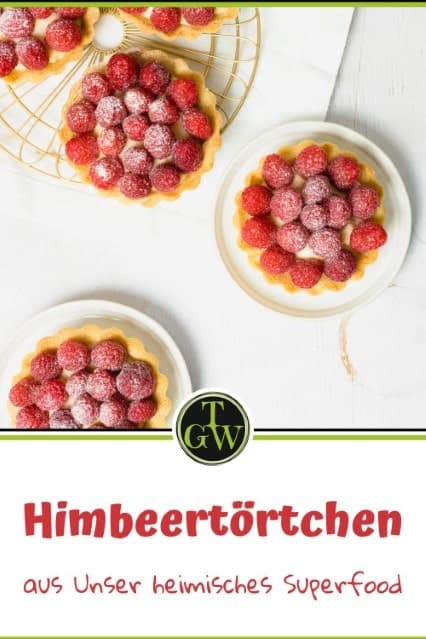 Himbeer-Törtchen mit Mürbteig und Vanillecreme - Pinterest - Foodblog Topfgartenwelt