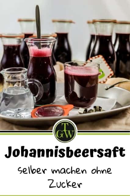 Johannisbeersaft selber machen ohne Zucker - Pinterest - Foodblog Topfgartenwelt