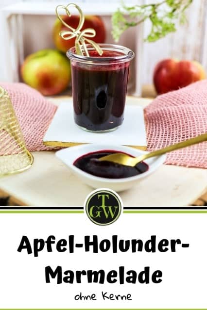Apfel-Holunder-Marmelade - Pinterest - Foodblog Topfgartenwelt