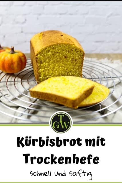 schnelles Kürbisbrot mit Trockenhefe wie vom Bäcker - Pinterest - Foodblog Topfgartenwelt