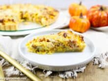 Kürbisquiche mit Speck, Parmesan und Datteln - Foodblog Topfgartenwelt