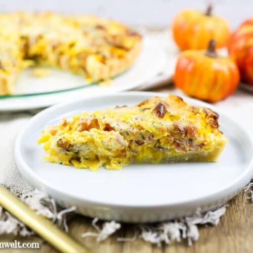 Kürbisquiche mit Speck, Parmesan und Datteln - Foodblog Topfgartenwelt