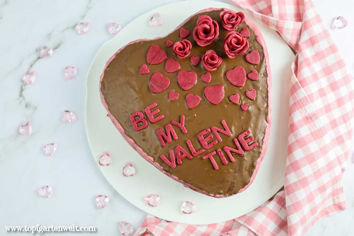 Herzkuchen für Valentinstag mit Schoko - Foodblog Topfgartenwelt