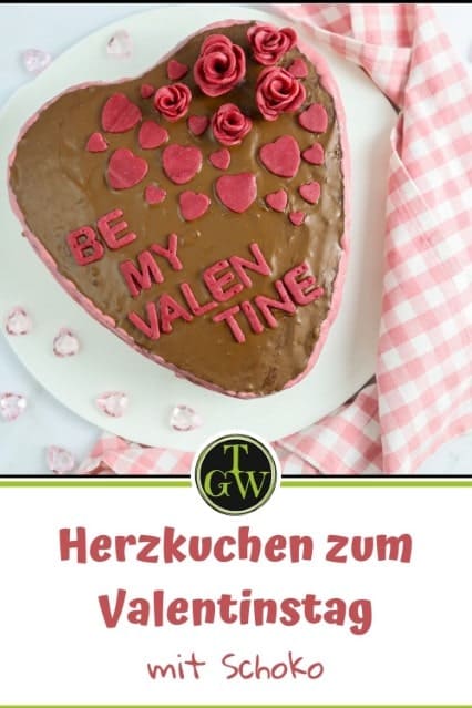 Schokoladiger Herzkuchen zum Valentinstag