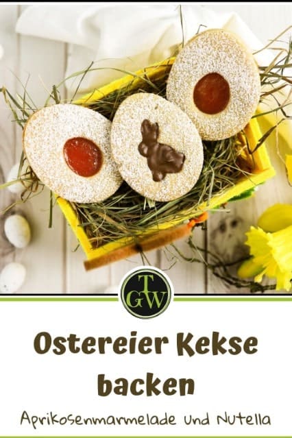 Ostereier Kekse mit Aprikosenmarmelade und Nutella