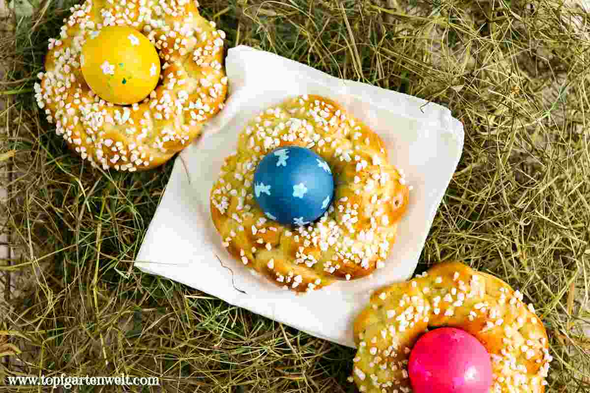 Osterkranz backen aus Hefeteig | Germteig - Foodblog Topfgartenwelt