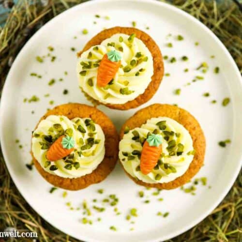 Rübli Muffins mit Öl und Frischkäse-Topping - Foodblog Topfgartenwelt