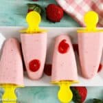 Erdbeereis am Stiel | Erdbeereis ohne Eismaschine | Erdbeer Eis Paletas - Foodblog Topfgartenwelt