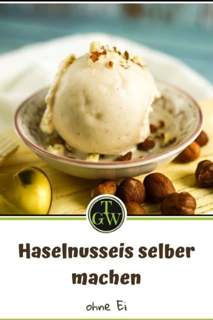 Italienisches Haselnusseis ohne Ei mit Haselnussmus