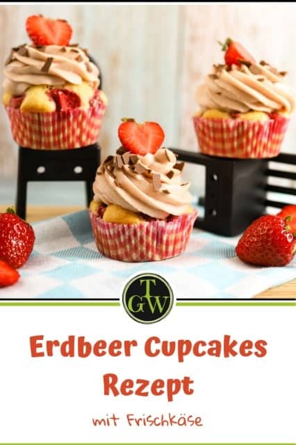 Erdbeer Cupcakes mit Frischkäse Frosting selber machen