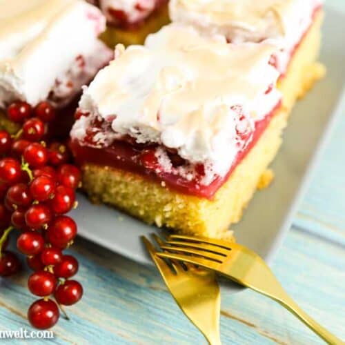 Ribiselschnitte mit Schneehaube - Ribiselkuchen - Foodblog Topfgartenwelt