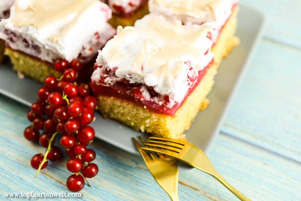 Ribiselschnitte mit Schneehaube - Ribiselkuchen - Foodblog Topfgartenwelt